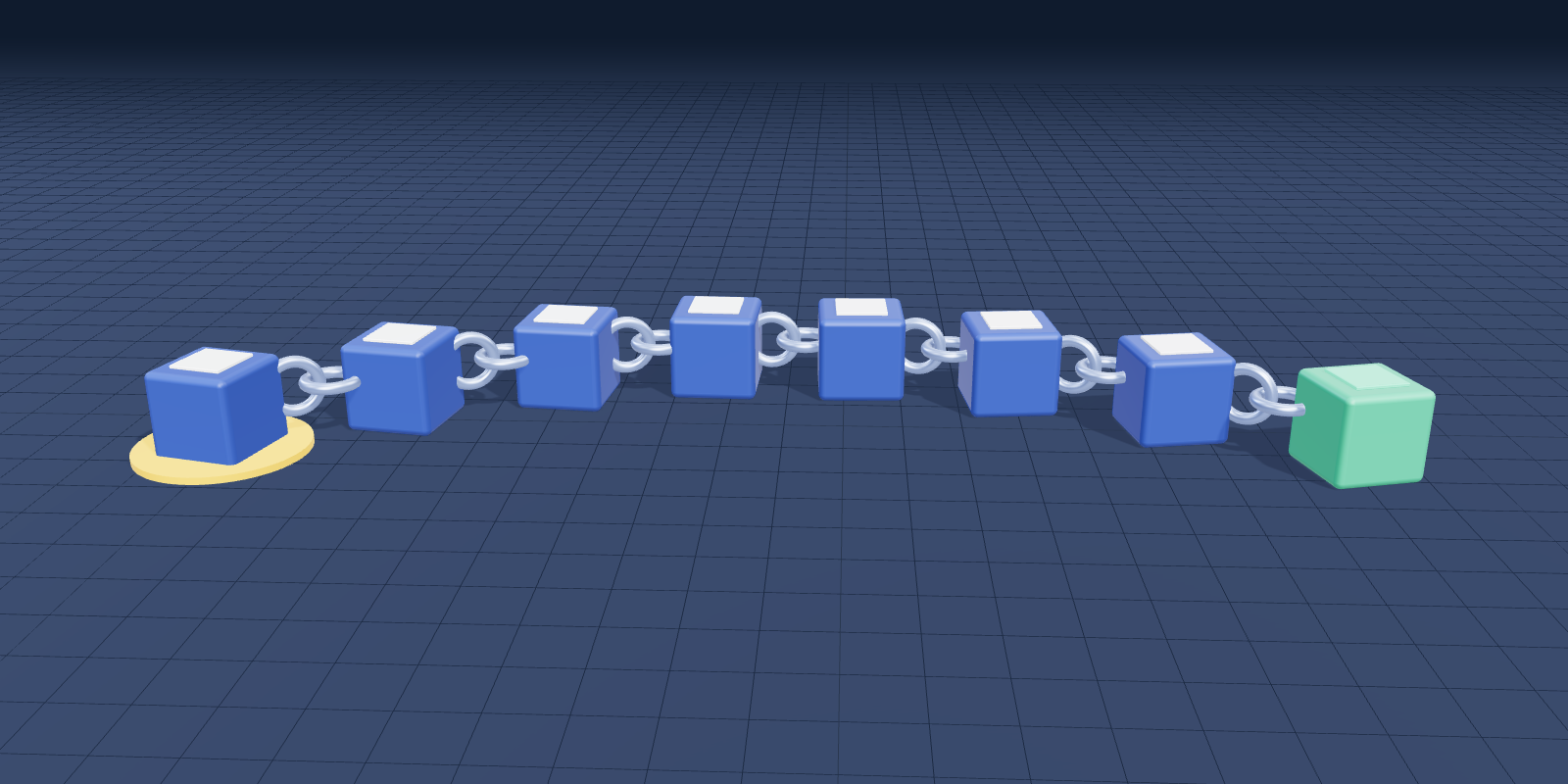 Illustration: a chain of blocks, each linked to the one before, starting on an anchor.